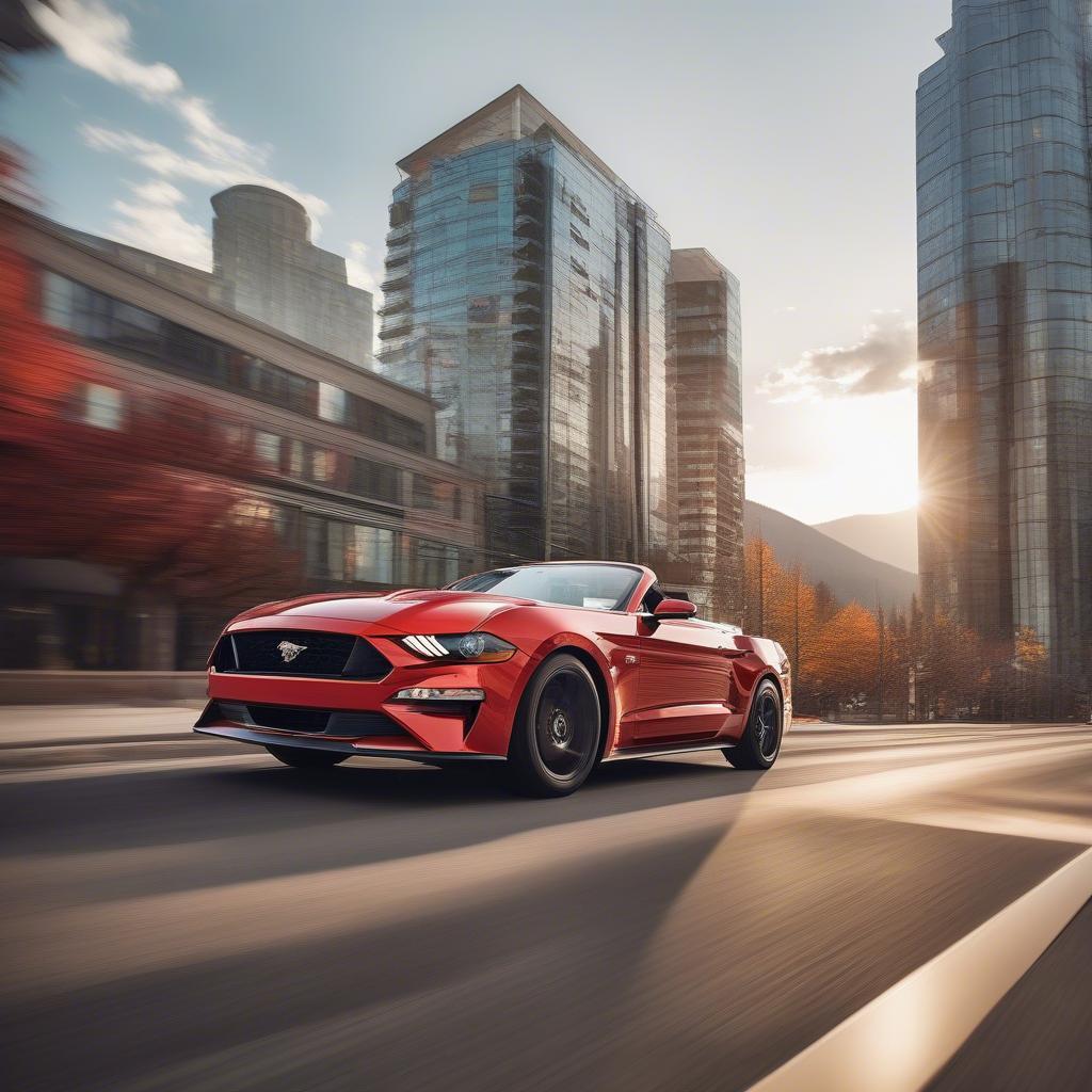 Ford Mustang Calgary lăn bánh trên đường phố