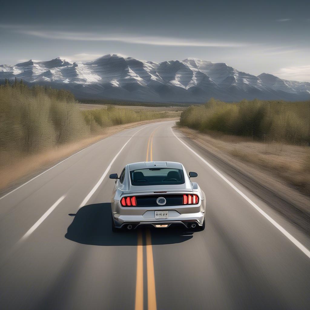 Ford Mustang trên đường cao tốc Calgary