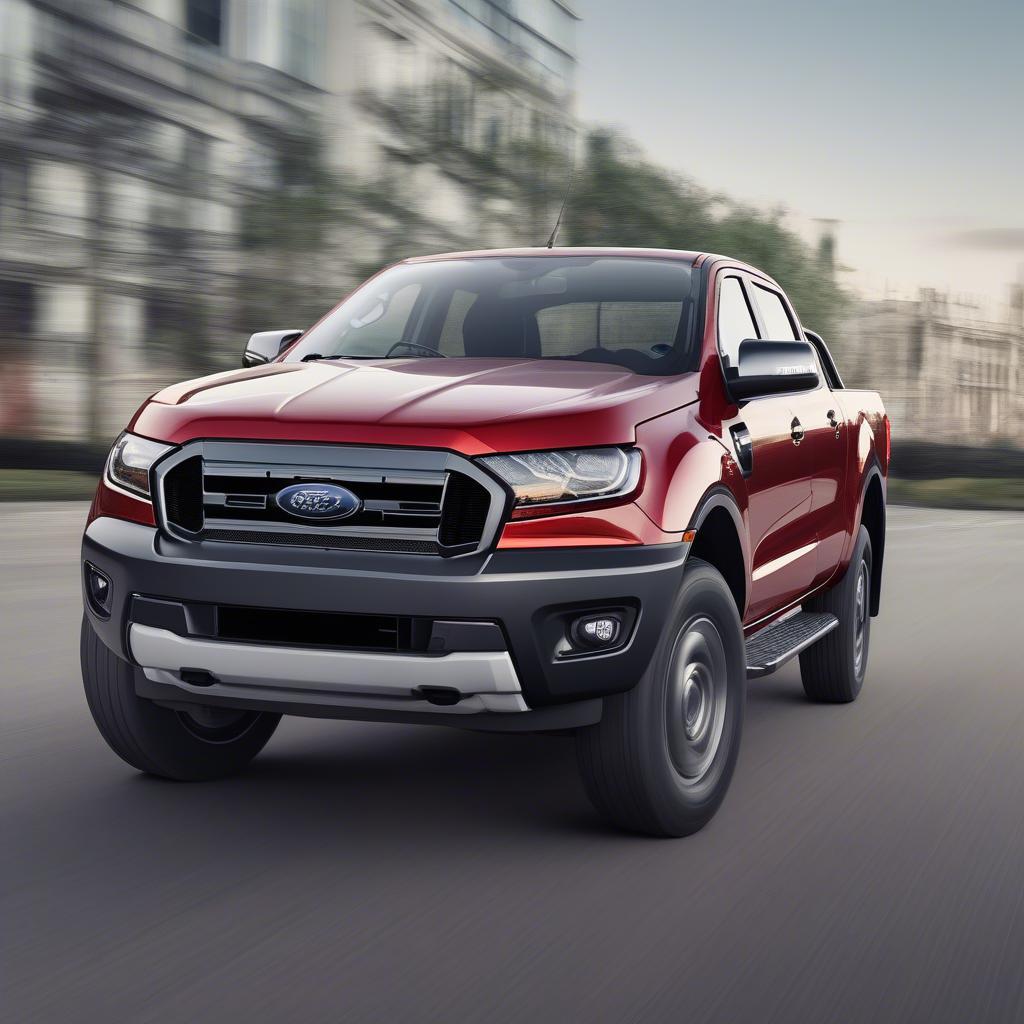 Ford Ranger XLT 2019 2.2L 4x4 màu đỏ ngoại thất